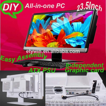 all in one pc ,Wall mount gaming computer built-in all in one pc case 23.6"LED monitor desktop computer without CPU